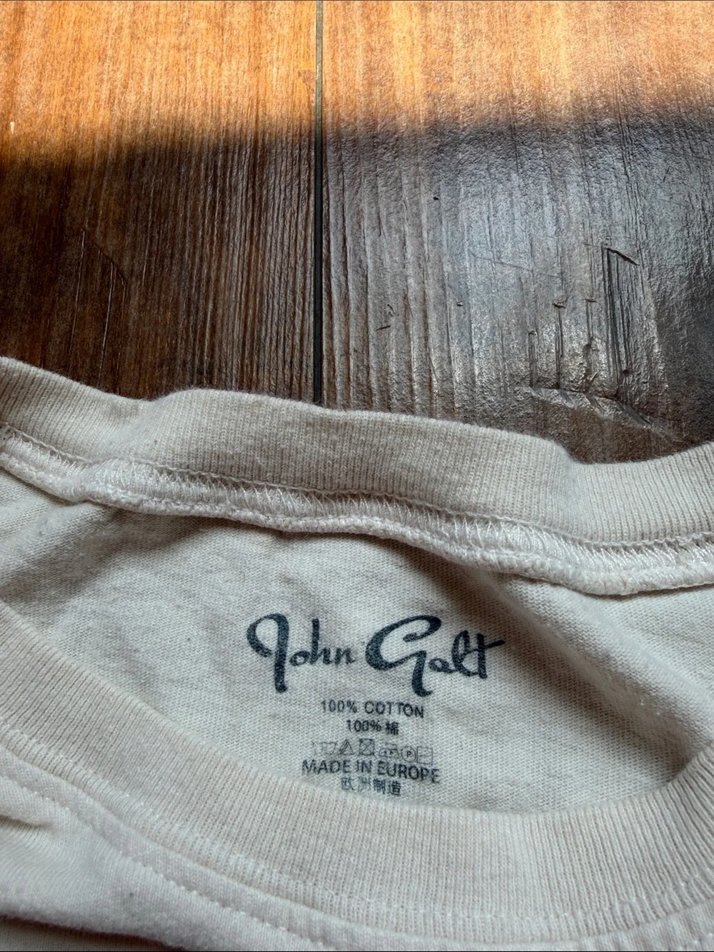 Brandy Melville Beige Houston Logo Tee